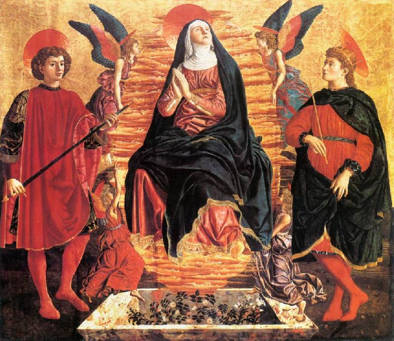 Andrea del Castagno Our Lady of the Assumption with Sts Miniato and Julian oil painting picture
